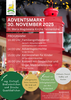Am 30.11. Adventsmarkt im Kirchhof St. Maria Magdalena